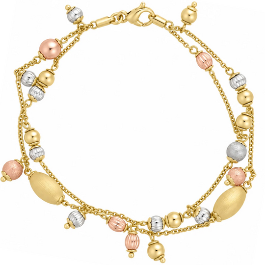 14ct Yellow, White & Rose Gold Bracelet