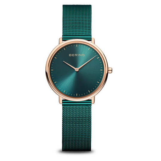 Ladies' Bering Ultra Slim Polished Green Watch