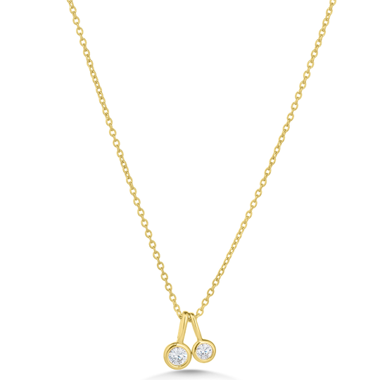 Gold CZ Duo Pendant