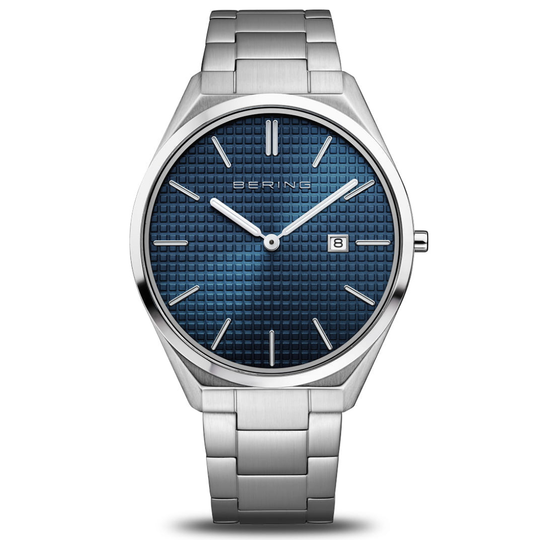Gent's Bering Ultra Slim Blue Titanium Watch