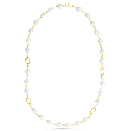 18ct Yellow Gold Pearl Necklace