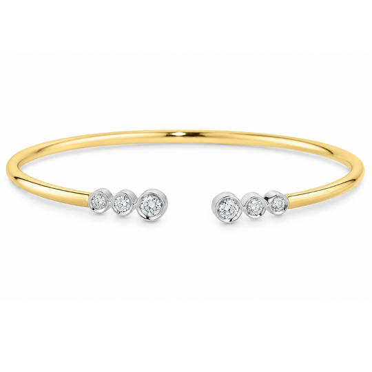 18ct Gold Bezel Set Diamond Bangle