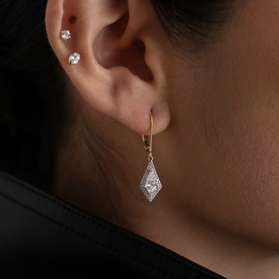 18ct Gold Kite Cut Diamond Drops