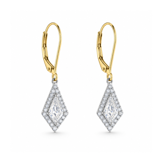 18ct Gold Kite Cut Diamond Drops