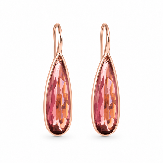 18ct Gold Rhodolite Drop Earrings