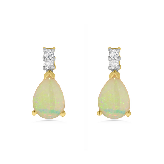 18ct Opal & Diamond Earrings