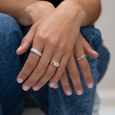 18ct Two Row Diamond Ring