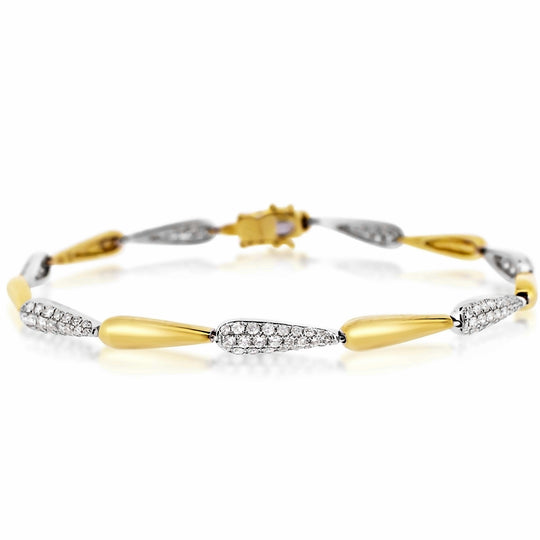18ct Two Tone Diamond Bracelet