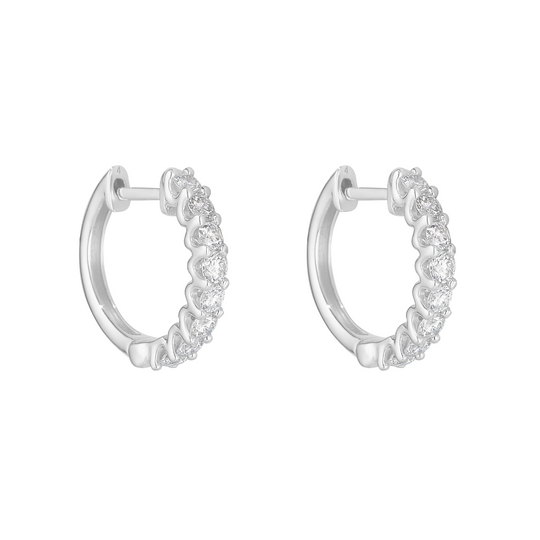 18ct White Gold 0.50ct Classic Diamond Hoops