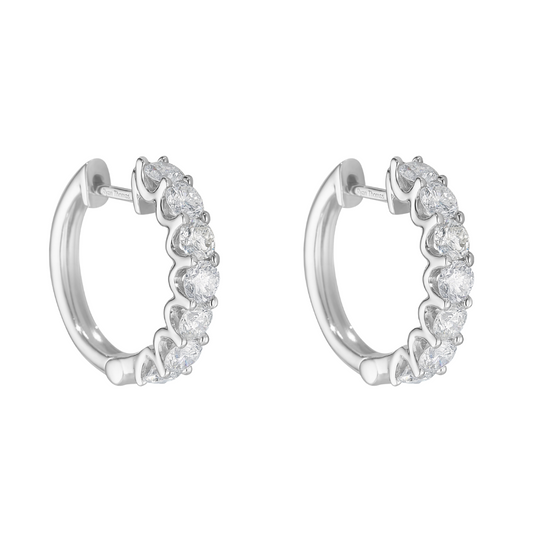 18ct White Gold 1.50ct Diamond Hoops