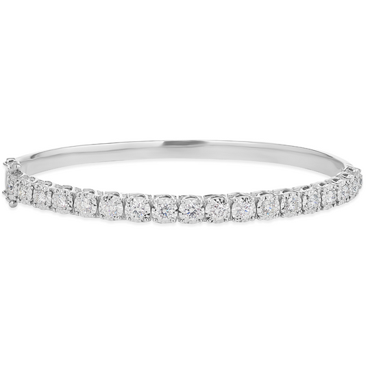 18ct White Gold 1.45ct Diamond Bangle