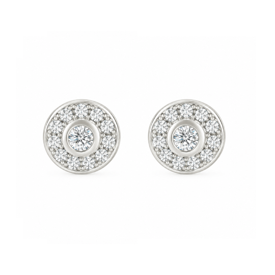 18ct White Gold Diamond Cluster Earrings