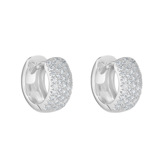 18ct White Gold Diamond Huggies