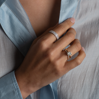 18ct Yellow Gold 2mm Diamond Ring
