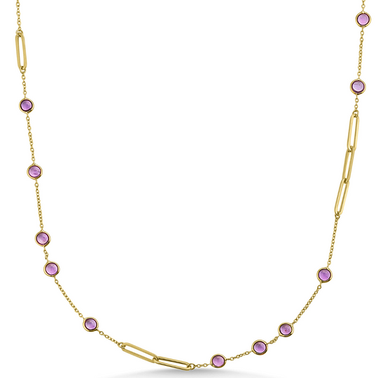 18ct Yellow Gold Amethyst Necklace