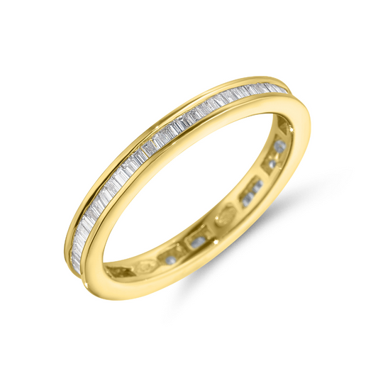 18ct Yellow Gold Baguette Cut Diamond Band