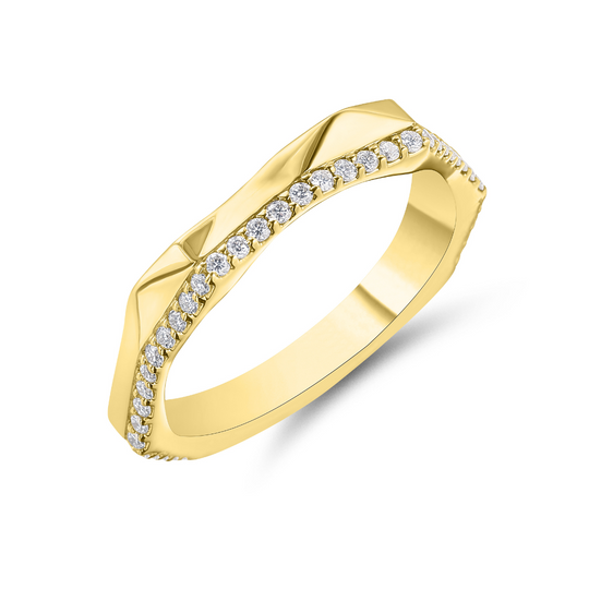 18ct Yellow Gold Contemporary Diamond Band