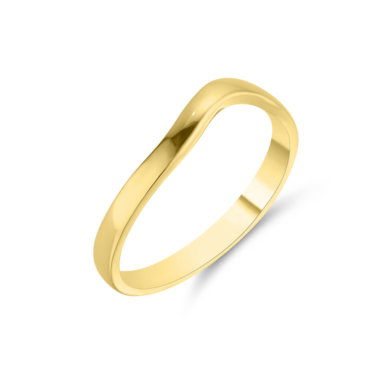 18ct Yellow Gold Curved Plain Band