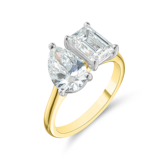 18ct Yellow Gold Lab Diamond Toi et Moi Ring