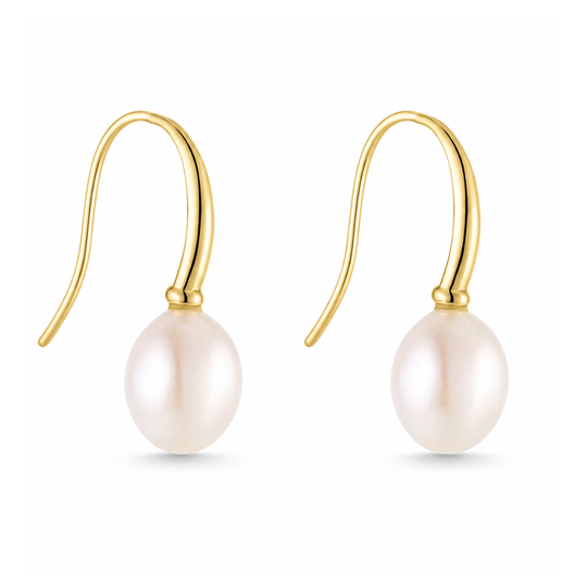 18ct Yellow Gold Pearl Drop Earrings