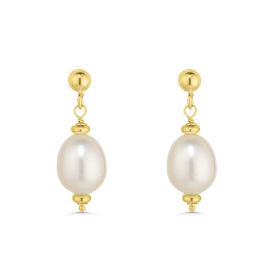 18ct Yellow Gold Pearl Drop Earrings