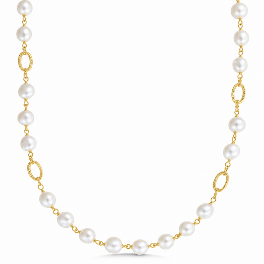 18ct Yellow Gold Pearl Necklace