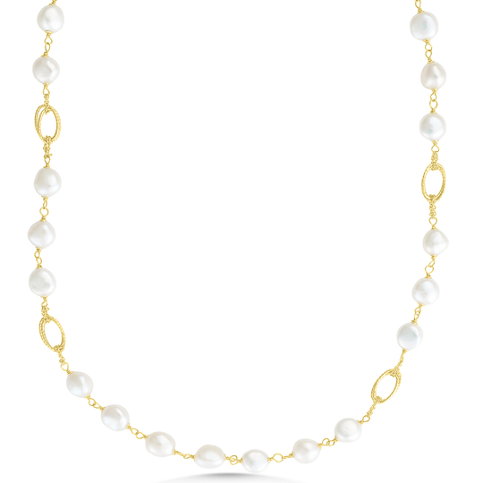 18ct Yellow Gold Pearl Necklace
