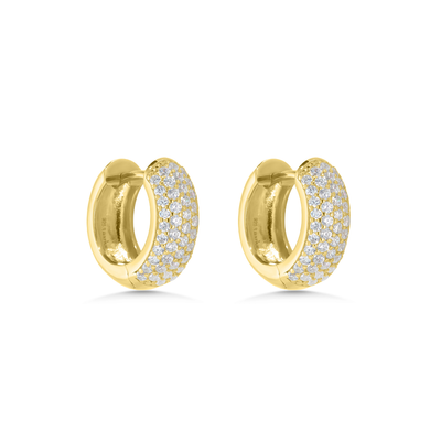 Gold Pavé Huggie Earrings