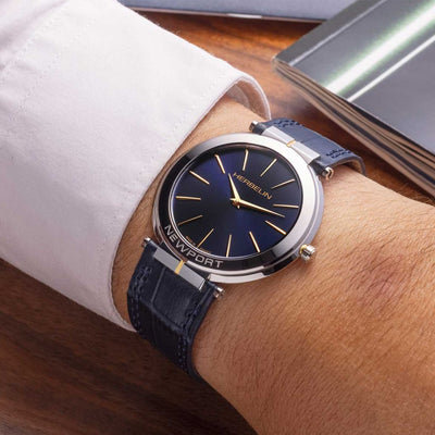 Gent's Herbelin Newport Blue Slim Strap Watch