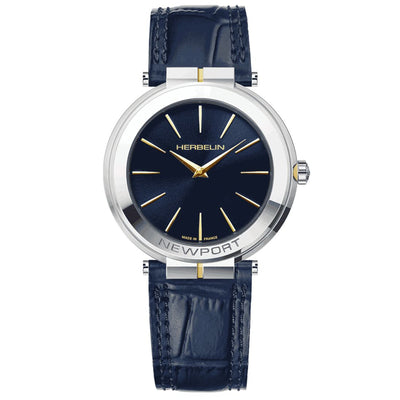 Gent's Herbelin Newport Blue Slim Strap Watch