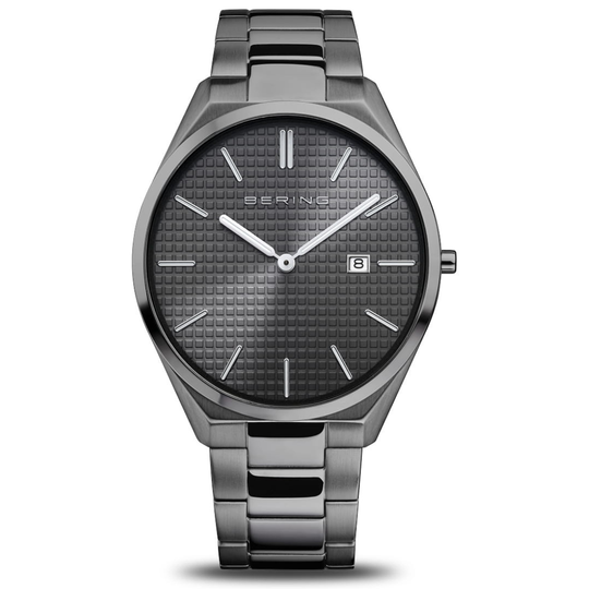 Gent's Bering Ultra-Slim Grey Watch