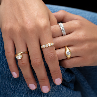 1ct Round Brilliant Cut Solitaire Ring modelled