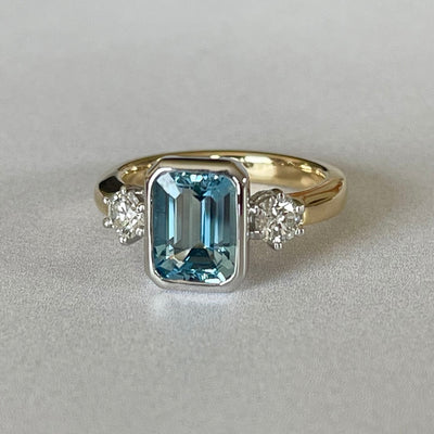 Bespoke Aquamarine & Diamond Ring