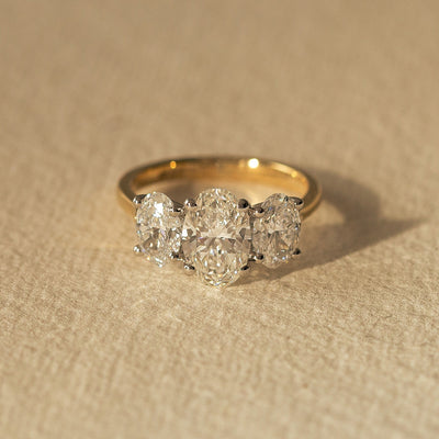 2.07ct Oval Cut Trilogy Ring