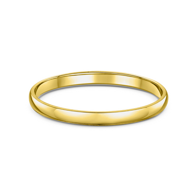 18ct Yellow Gold 2mm Plain Band