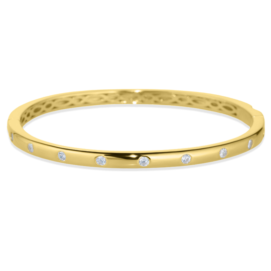 Gold CZ Station Bangle