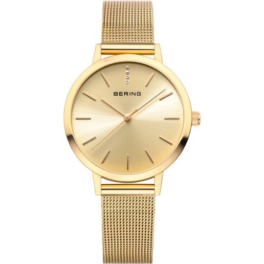 Ladies' Bering Classic Round Polished Gold Watch