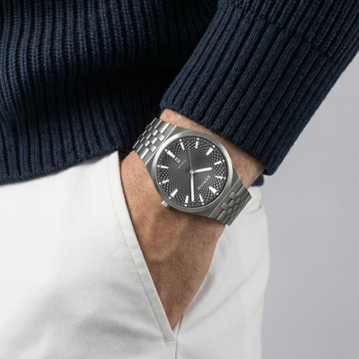 Gent's Bering Titanium Brushed Grey Watch 