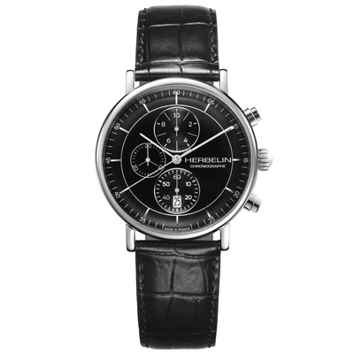 Gent's Herbelin Inspiration Black Strap Watch