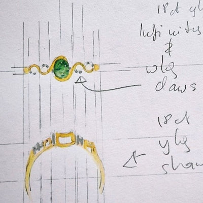Bespoke Tourmaline & Diamond Ring