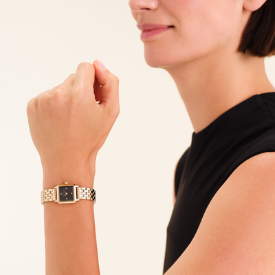 Rosefield Boxelle Black Crystals Watch