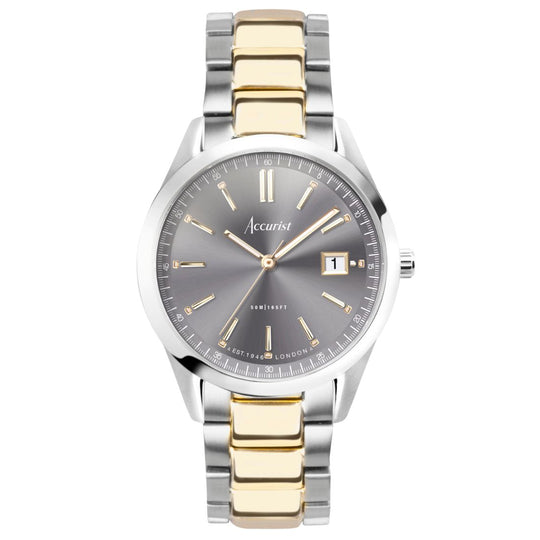 Gent's Accurist Two Tone Grey Dial Watch