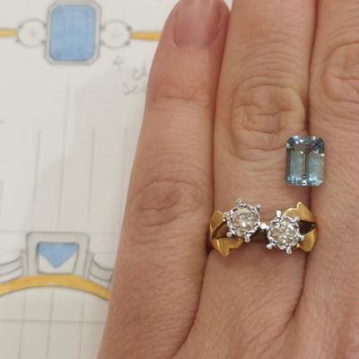 Bespoke Aquamarine & Diamond Ring