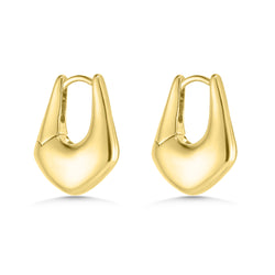 Pair of gold hoop earrings on a white background