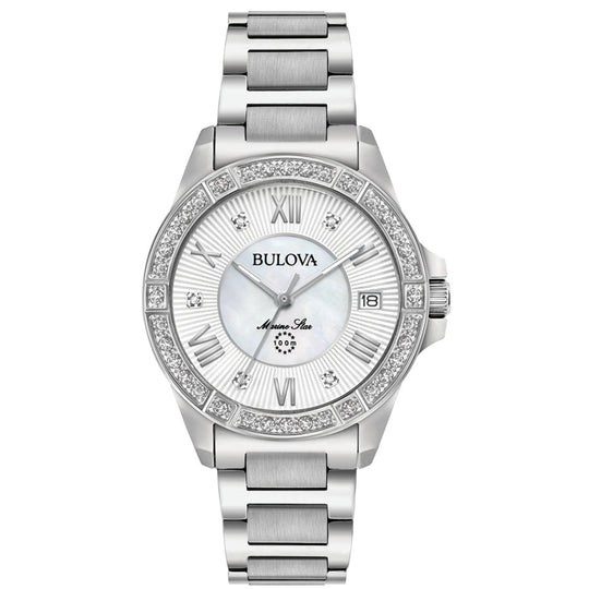 Ladies' Bulova Marine Star Diamond Bezel Watch