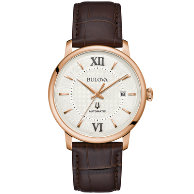 Gent's Bulova Brown Strap Hudson Automatic Watch