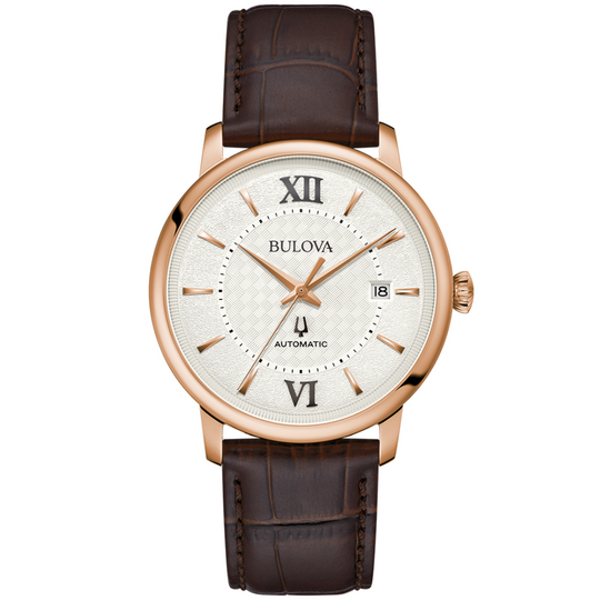 Gent's Bulova Brown Strap Hudson Automatic Watch