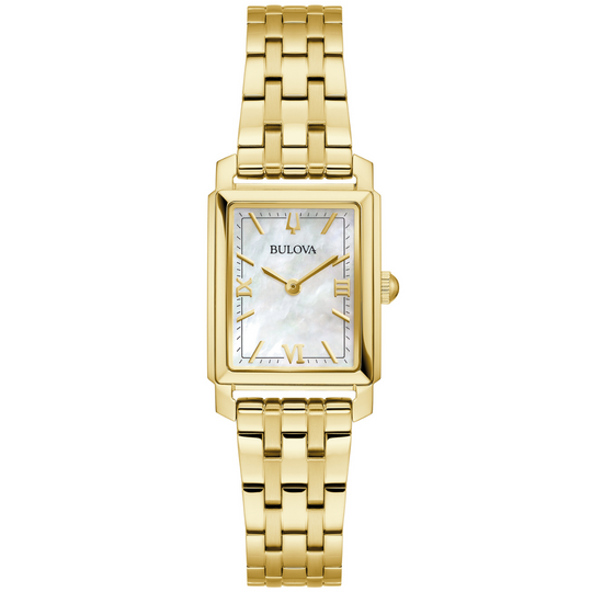 Ladies' Bulova Gold Rectangular Sutton Watch