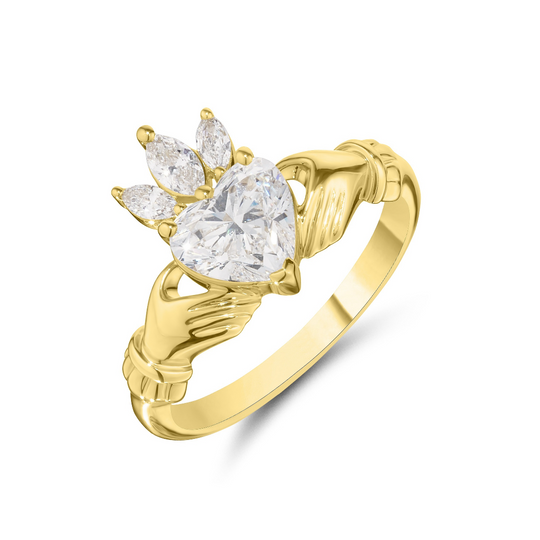 9ct Diamond Claddagh Ring
