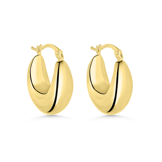 9ct Gold Tapered Chunky Hoop Earrings
